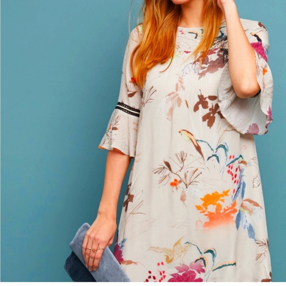 Anthropologie Fleur Tunic Dress Vineet Bahl Size: Small